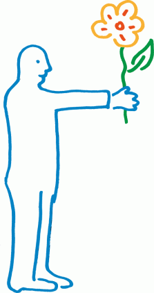 P-Man met bloem (223 x 422)